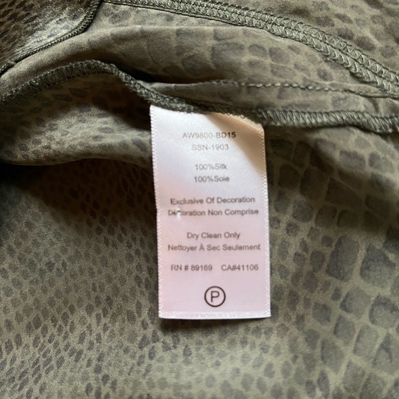 ATM Silk Slip Skirt Elastic Waist Green and Black Snake Pattern XS - Picture 4 of 5